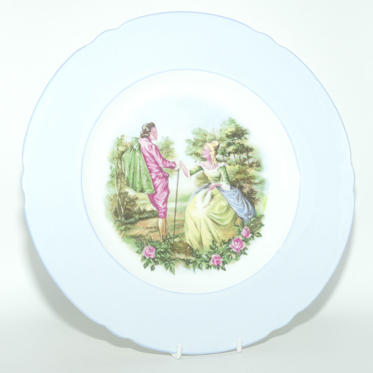 Shelley England Courting Scene Cameo plate | Blue border