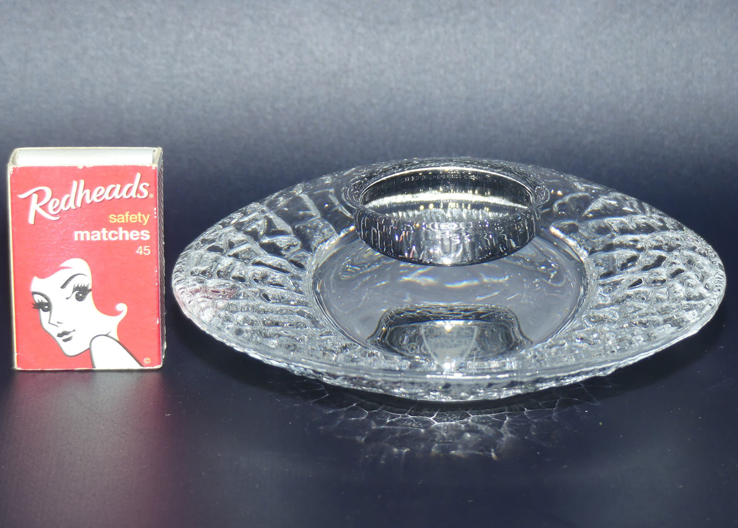 Orrefors Crystal discus candleholder by Lars Hellsten | #2