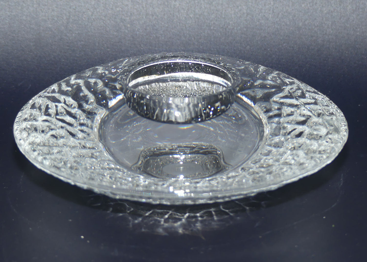 Orrefors Crystal discus candleholder by Lars Hellsten | #2