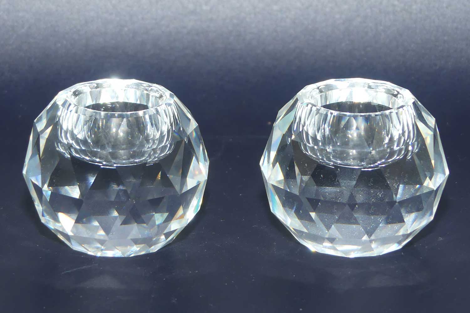 Swarovski Crystal #010143 | pair of Sphere Candle Holders | no box