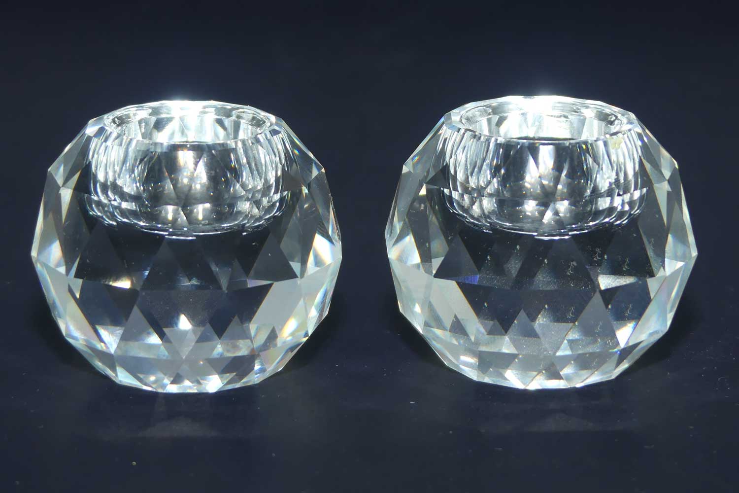 Swarovski Crystal #010143 | pair of Sphere Candle Holders | no box