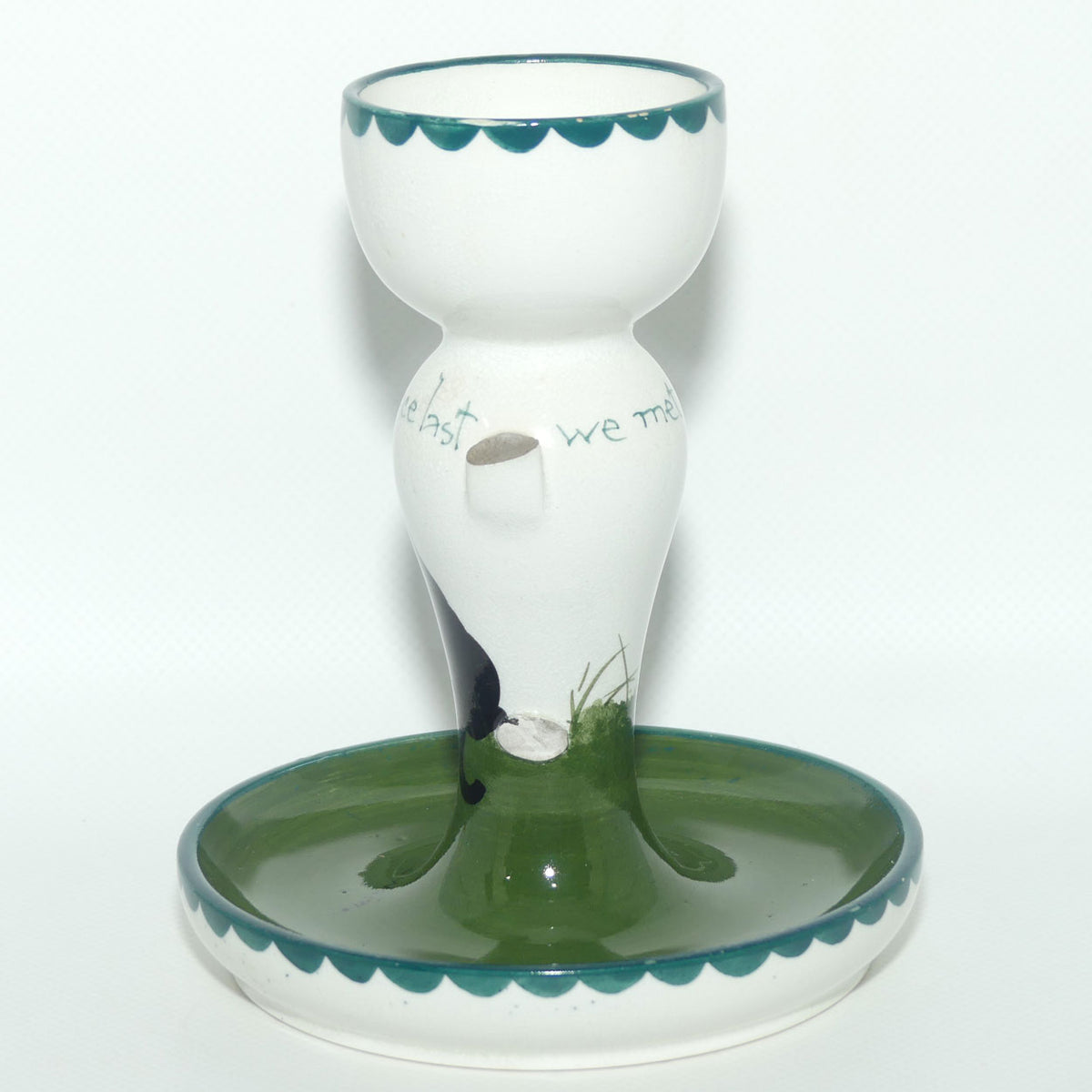 The Bristol Cat and Dog Pottery chamberstick | decorated by Louis Wain