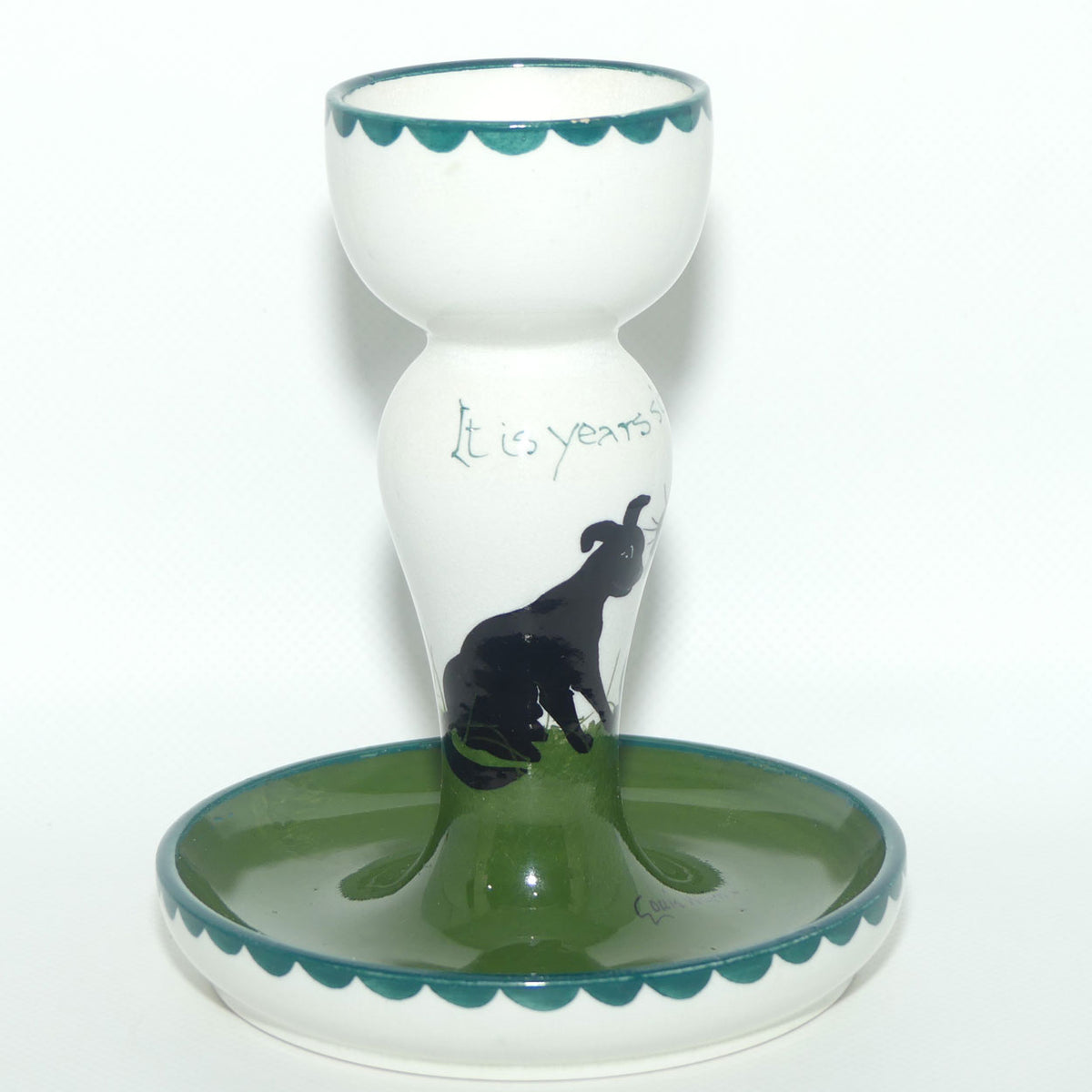 The Bristol Cat and Dog Pottery chamberstick | decorated by Louis Wain