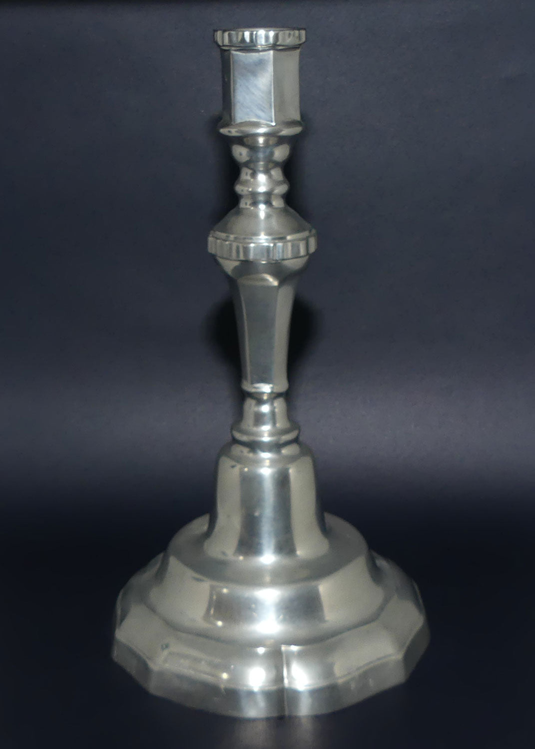 Les Etains Manior Paris France Pewter pair of table candlesticks