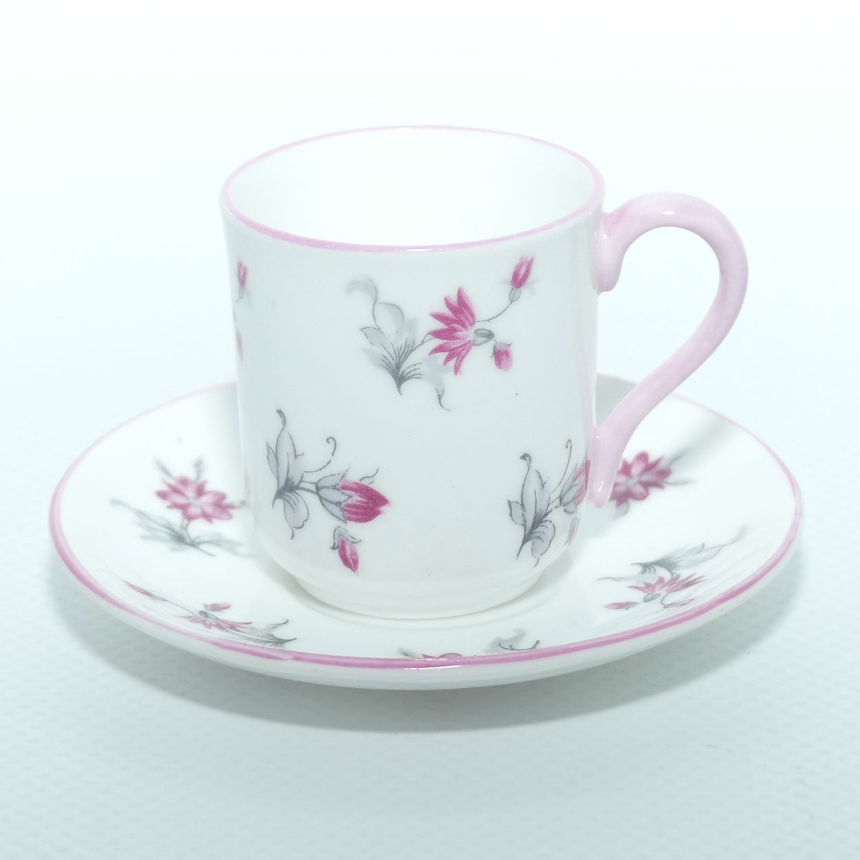 Shelley China Canterbury shape miniature Pink floral duo