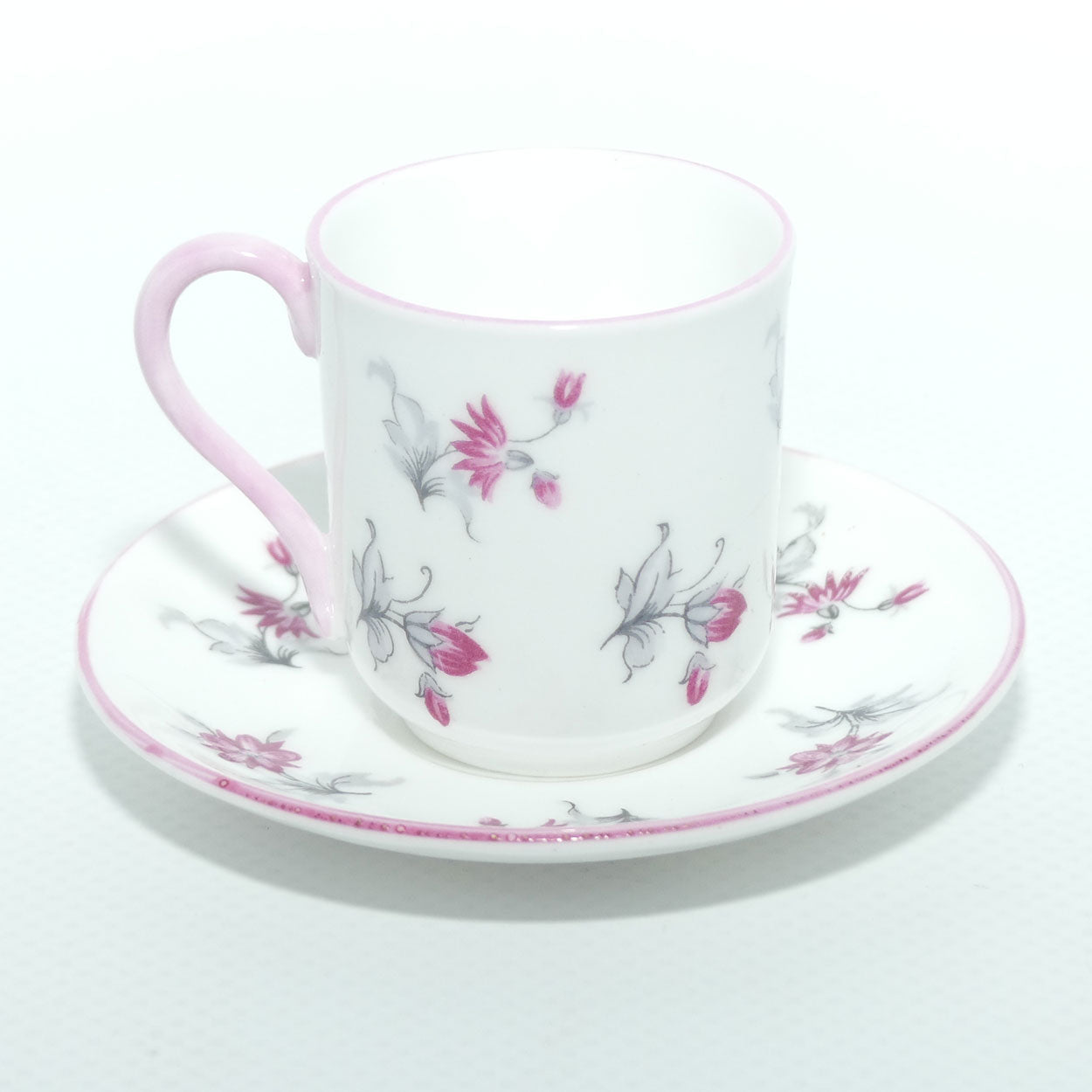Shelley China Canterbury shape miniature Pink floral duo
