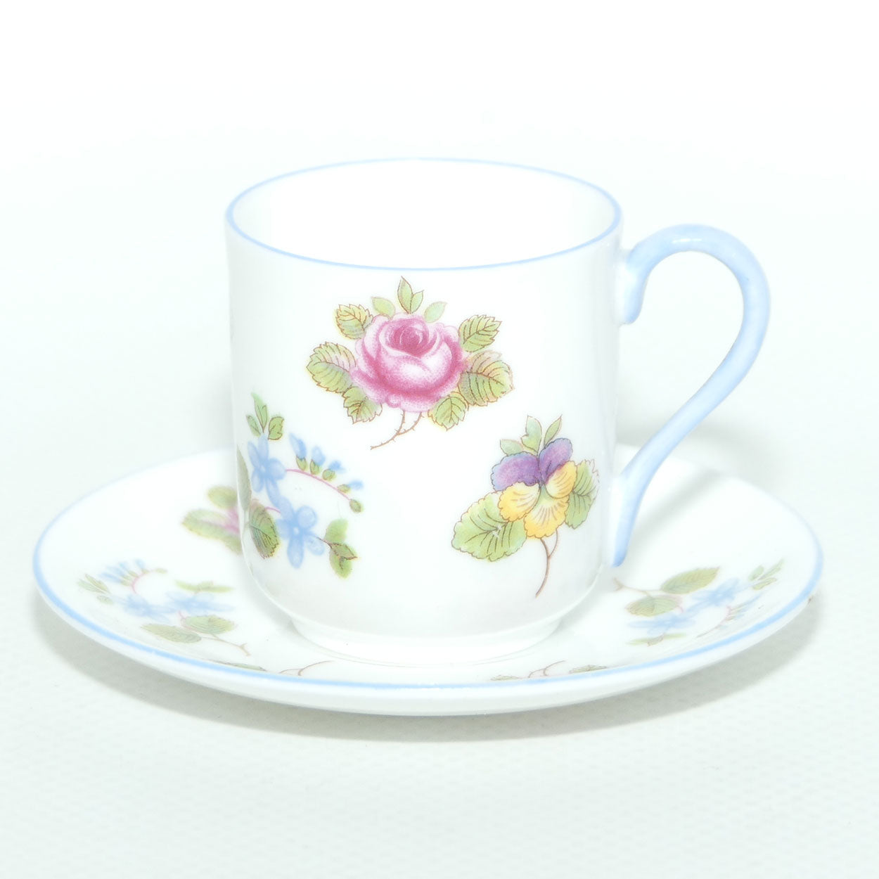 Shelley Canterbury shape miniature Pansy, Rose, Forget Me Not duo | #2