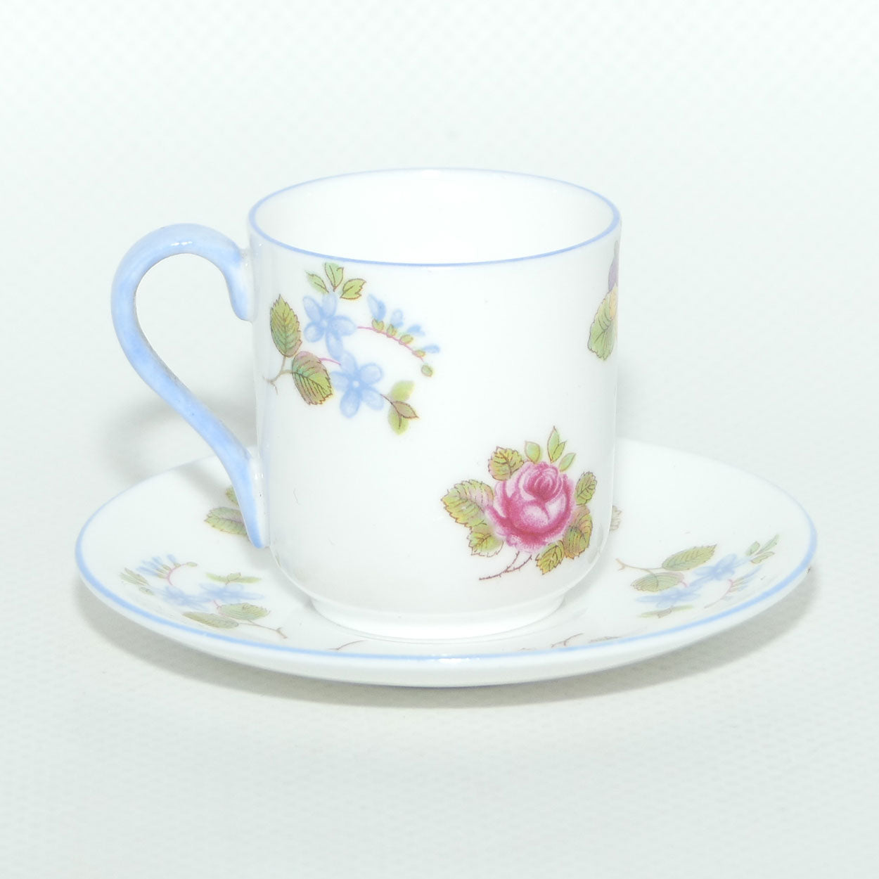 Shelley Canterbury shape miniature Pansy, Rose, Forget Me Not duo | #2