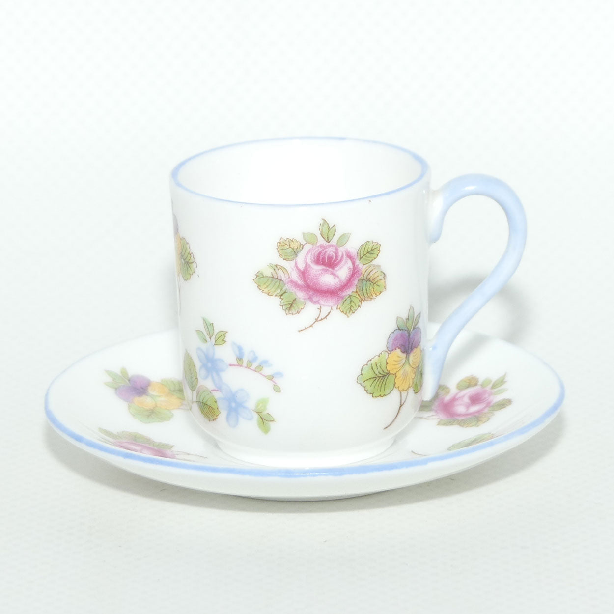 Shelley Canterbury shape miniature Pansy, Rose, Forget Me Not duo | #3
