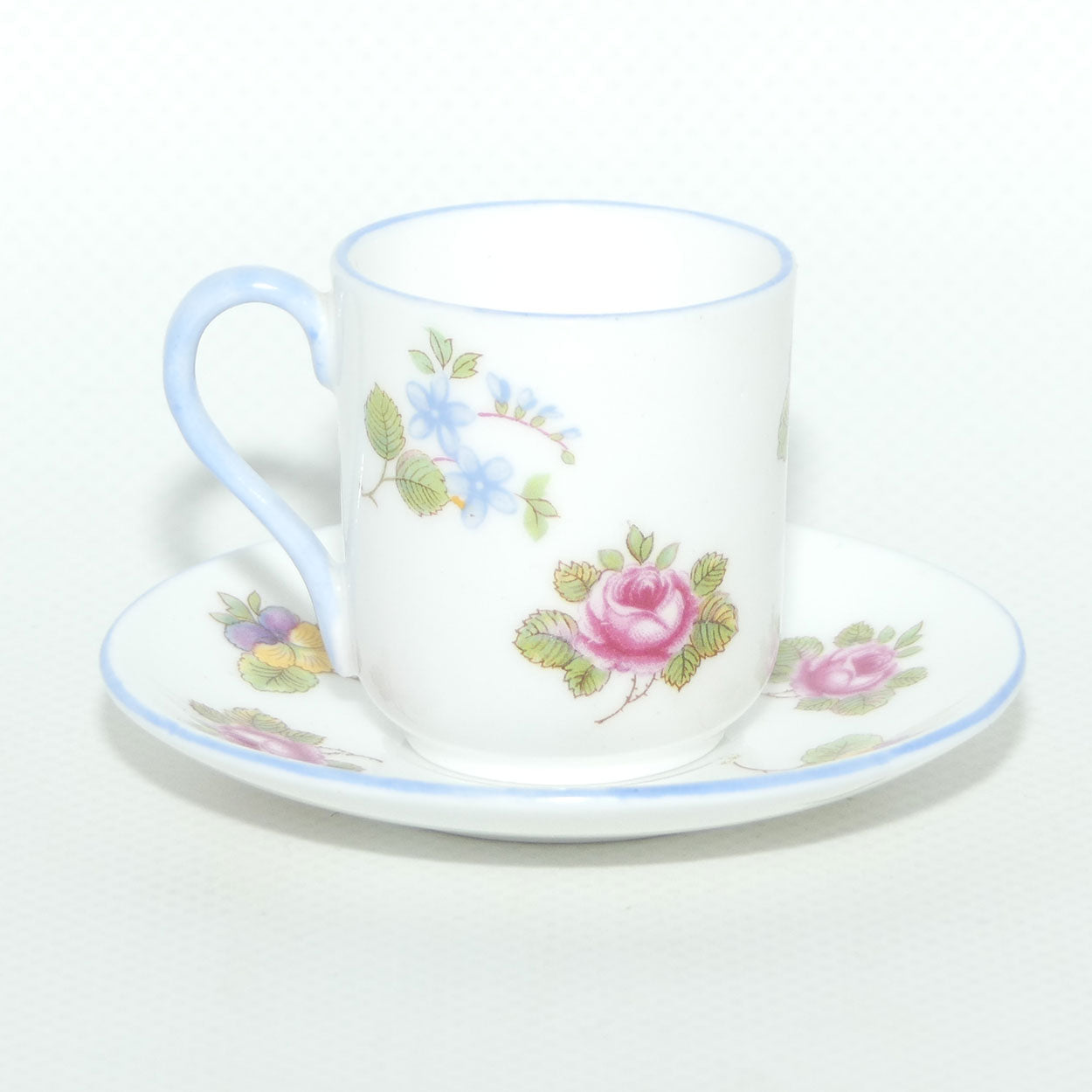 Shelley Canterbury shape miniature Pansy, Rose, Forget Me Not duo | #3