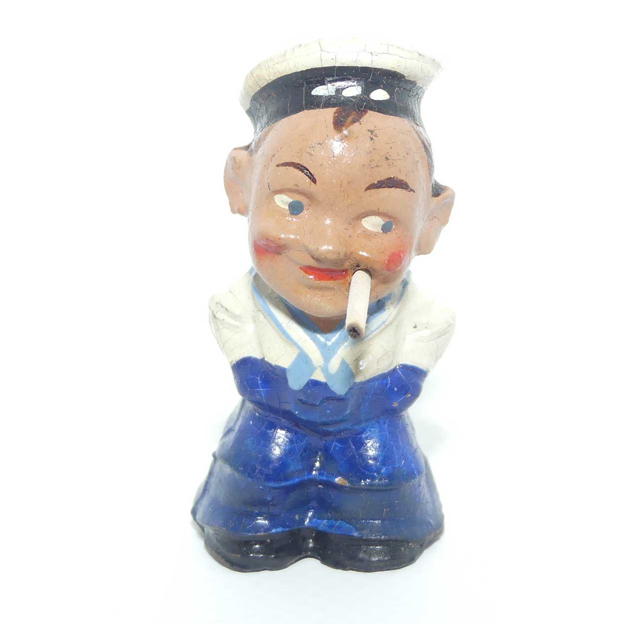 Vintage Vulcanized Rubber Sailor Smoking | Cigarette advertising