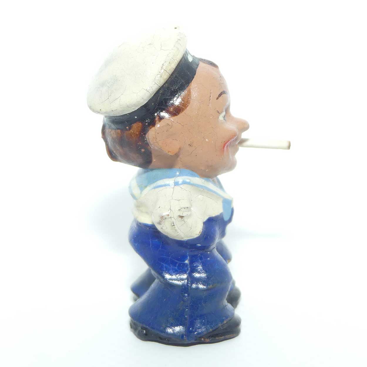Vintage Vulcanized Rubber Sailor Smoking | Cigarette advertising