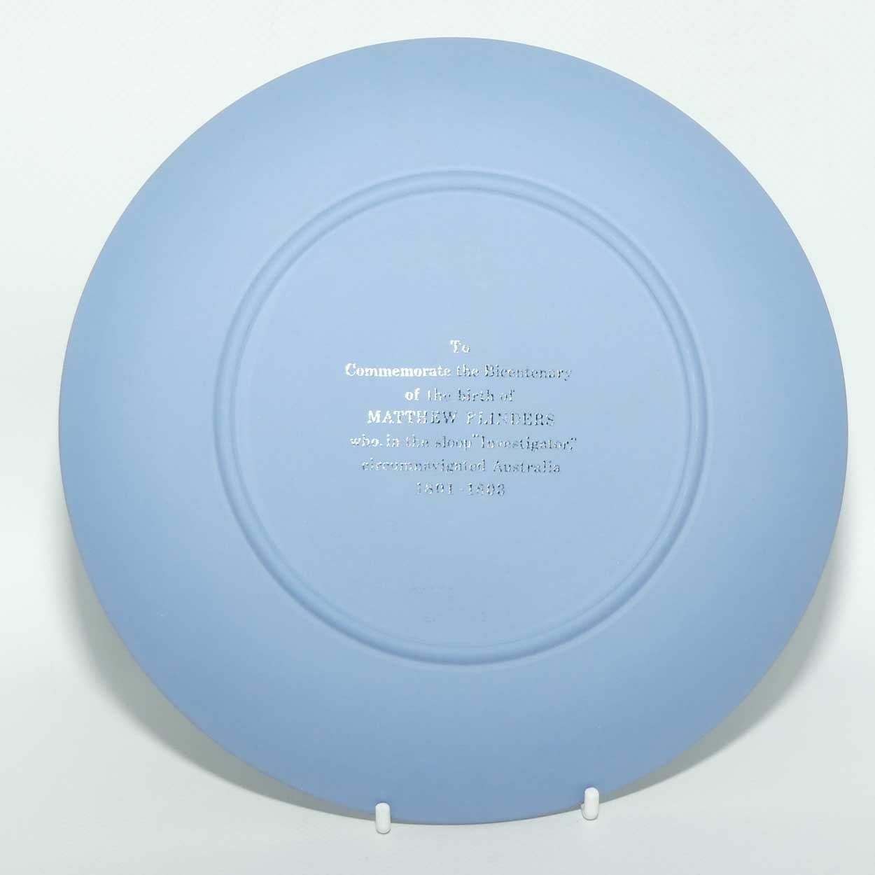 Wedgwood Jasper | White on Pale Blue plate | Bicentenary of Birth of Capt Matthew Flinders | boxed