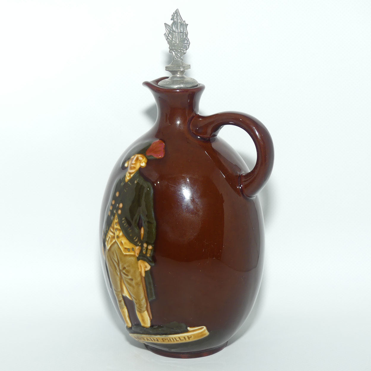 Royal Doulton Kingsware Captain Phillip 1788 - 1938 flask | #2 | with stopper | Dewars