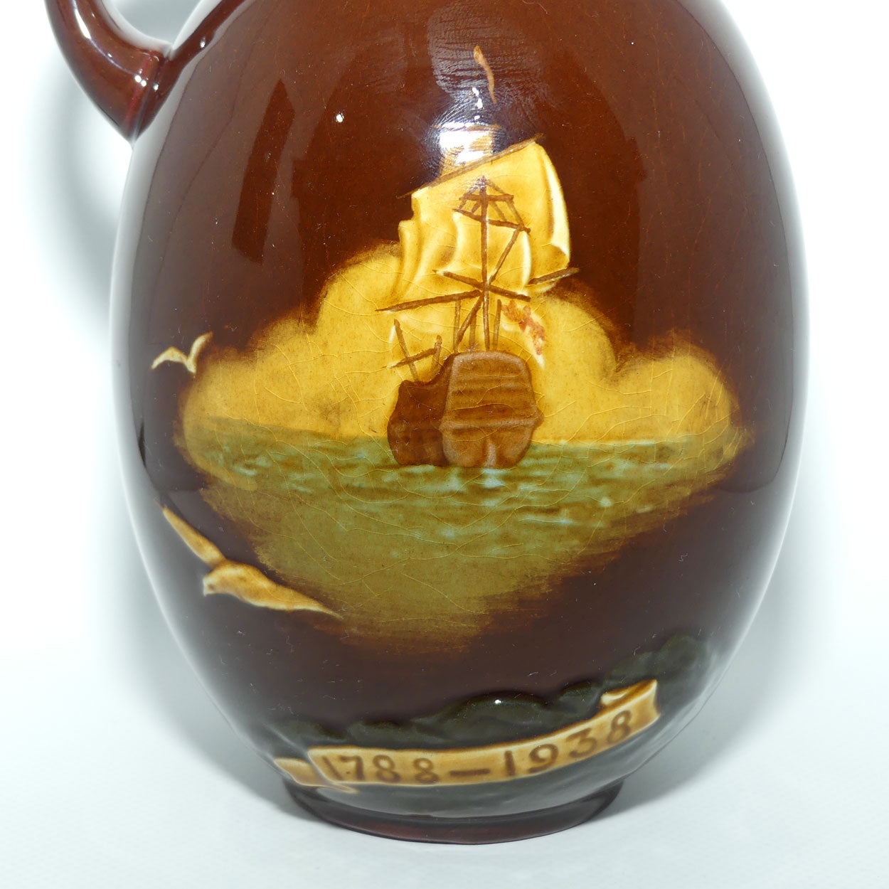 Royal Doulton Kingsware Captain Phillip 1788 - 1938 flask | #2 | with stopper | Dewars