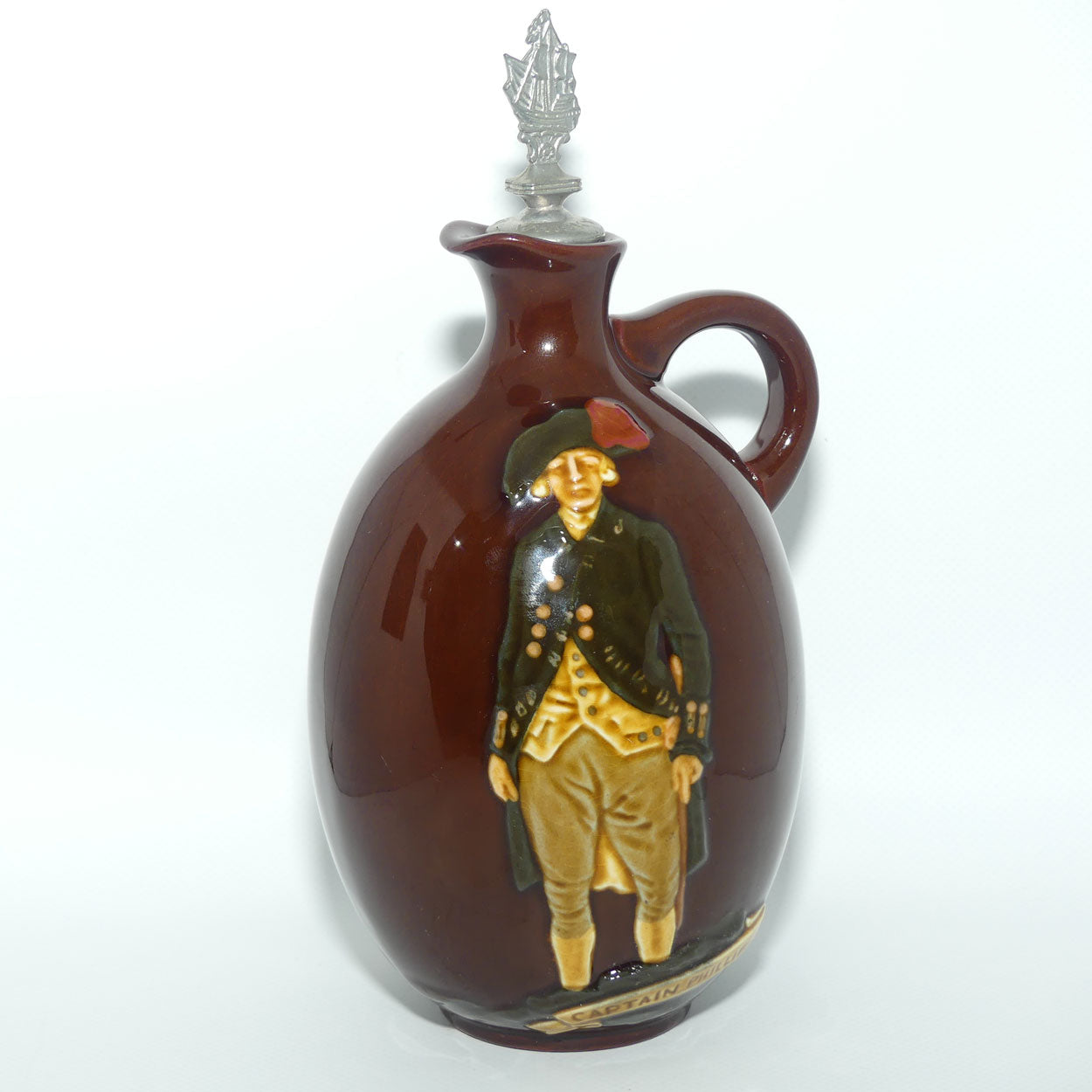 Royal Doulton Kingsware Captain Phillip 1788 - 1938 flask | #2 | with stopper | Dewars