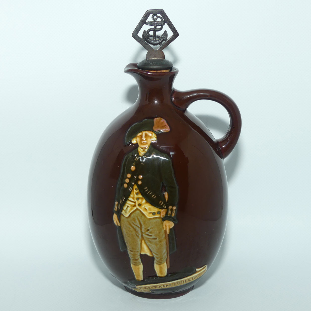Royal Doulton Kingsware Captain Phillip 1788 - 1938 flask | with stopper
