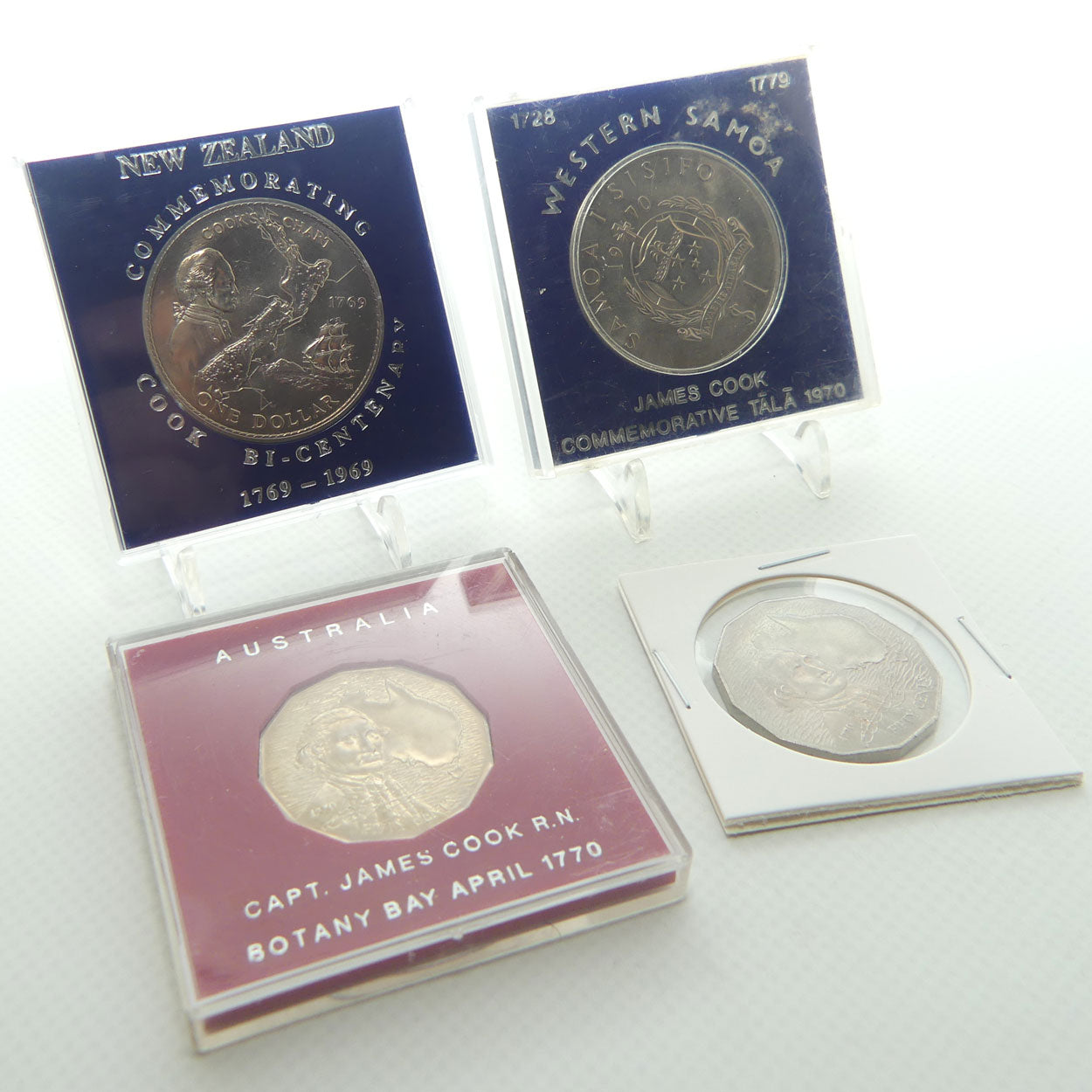 Four Captain Cook Commemorative Coins