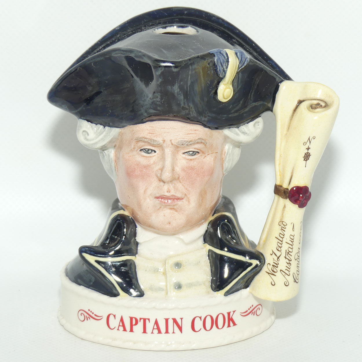 D- Royal Doulton small character jug Captain Cook | Jim Beam LIQUOR CONTAINER