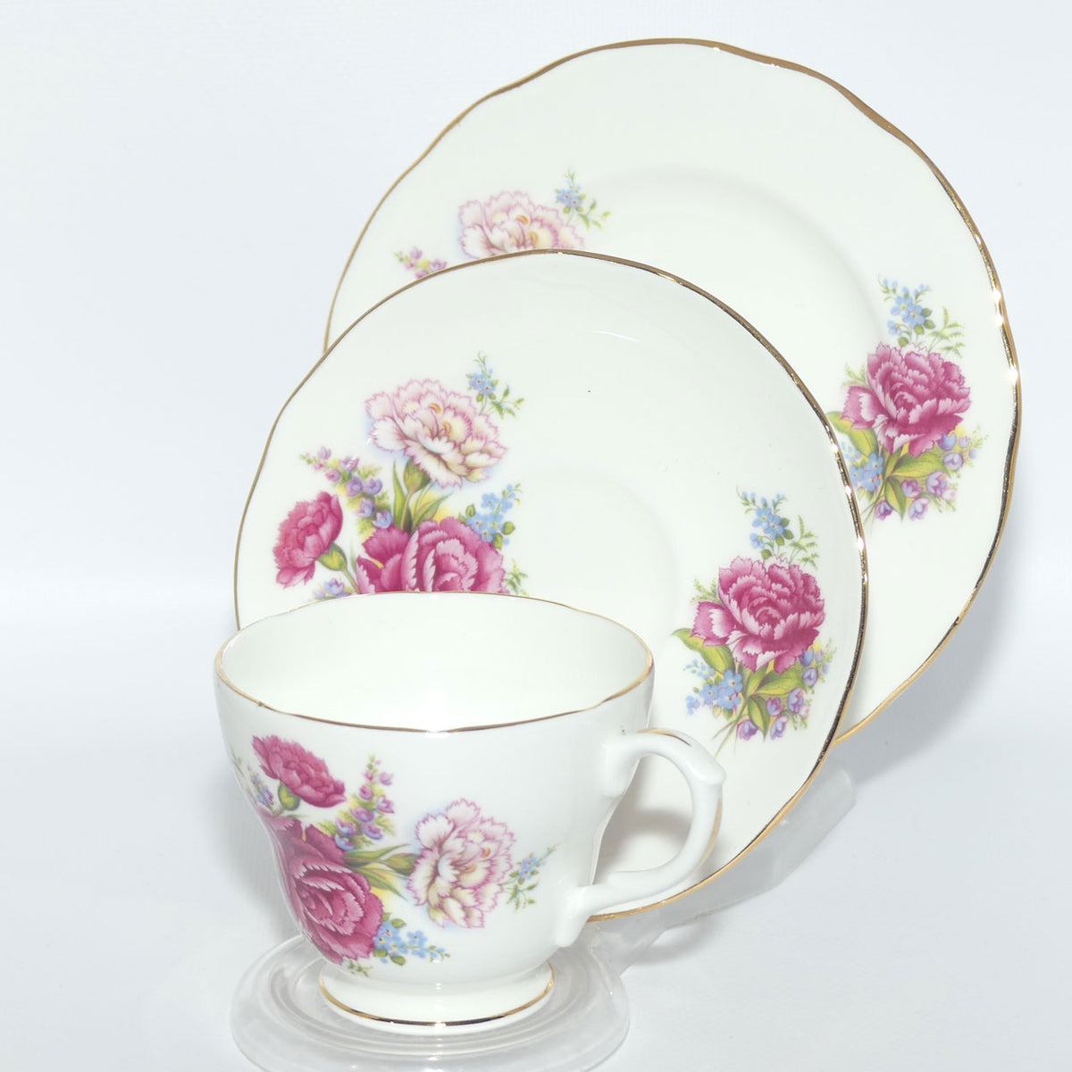 Duchess Bone China Carnation pattern trio