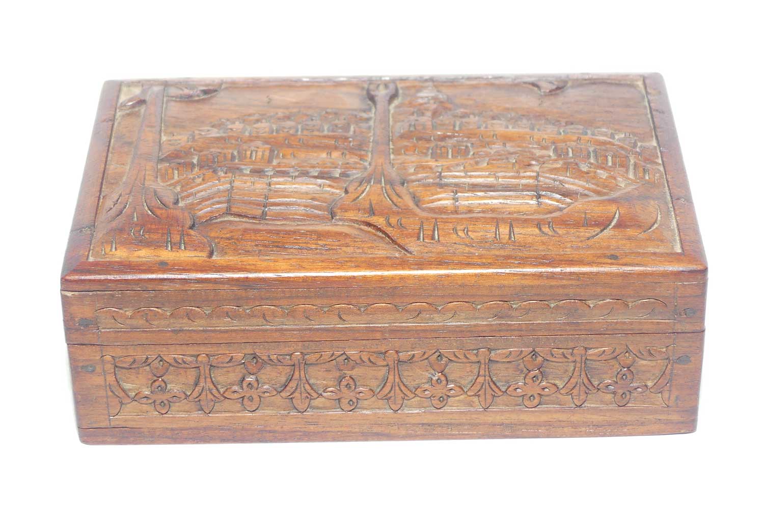 Early to Mid 20th Century South East Asian carved cigarette or jewellery box
