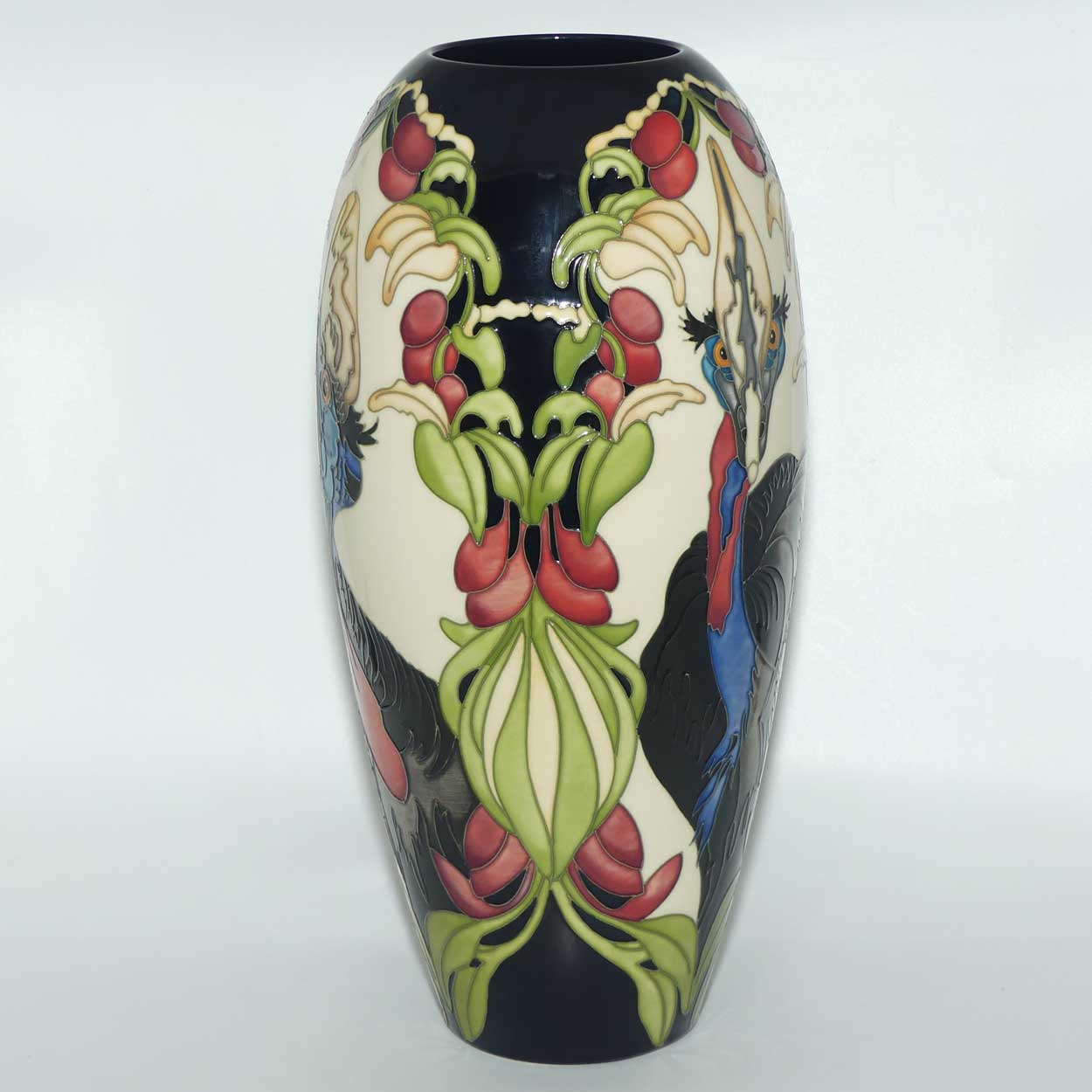 Moorcroft Cassowary vase | Shape 101/14 | Ltd Ed of 50 | boxed