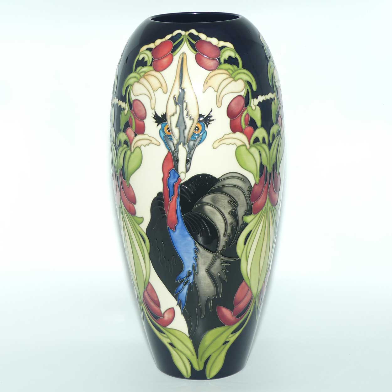 Moorcroft Cassowary vase | Shape 101/14 | Ltd Ed of 50 | boxed