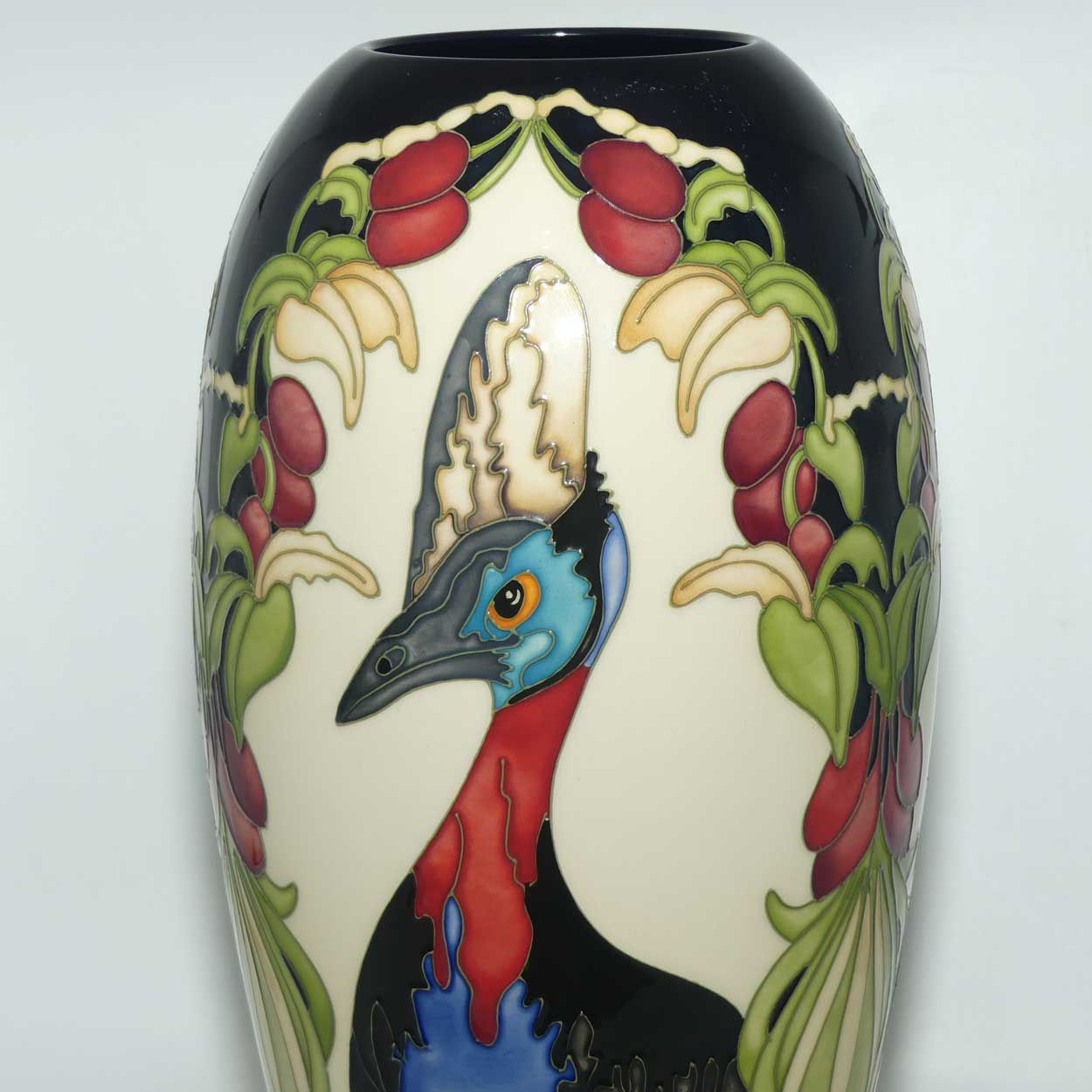 Moorcroft Cassowary vase | Shape 101/14 | Ltd Ed of 50 | boxed
