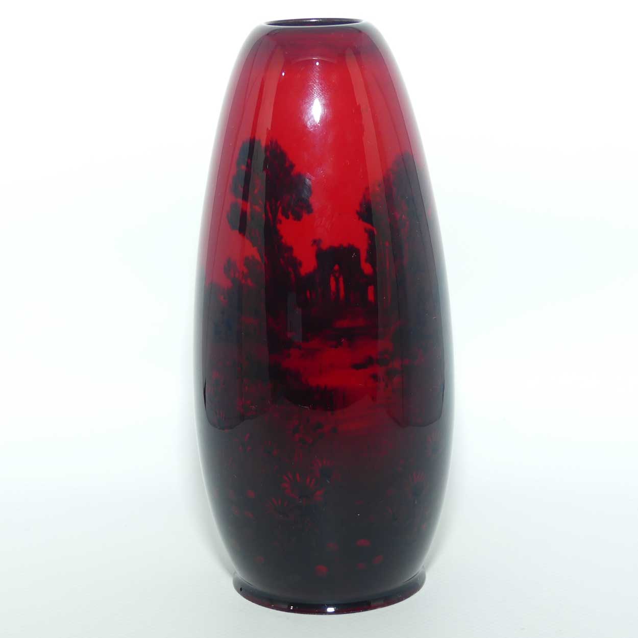 Royal Doulton Flambe English Castles and Daisies vase