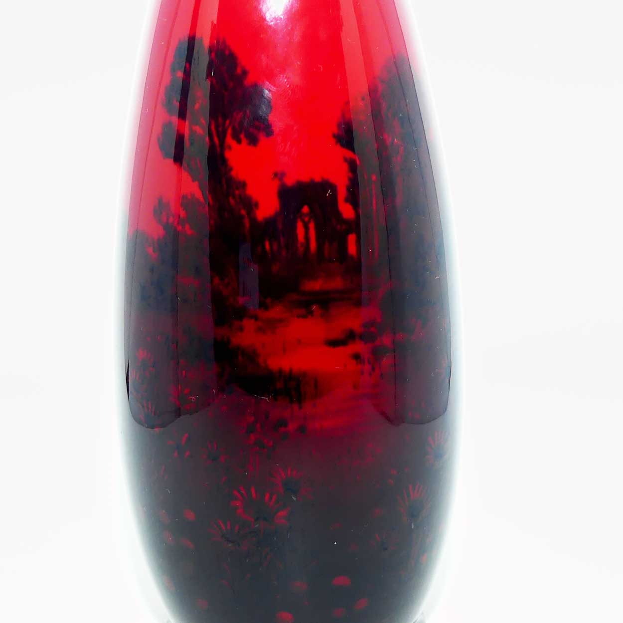 Royal Doulton Flambe English Castles and Daisies vase