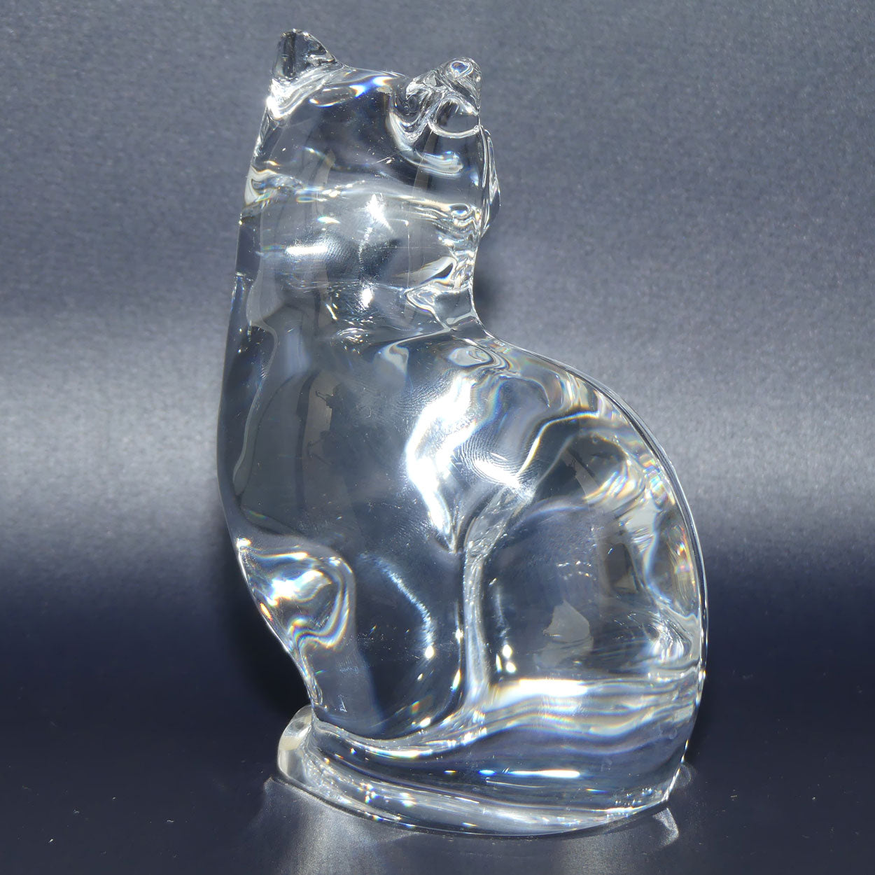 Orrefors Crystal Cat paperweight | 12.5cm tall