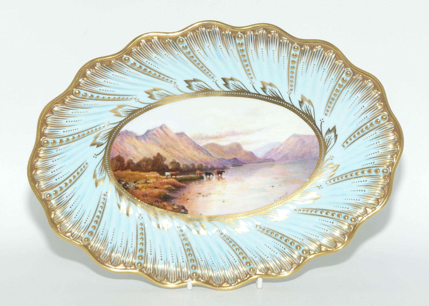 Coalport Prestige hand painted and gilt decorated Rural Scene | Cattle comport by Malcolm Harnett