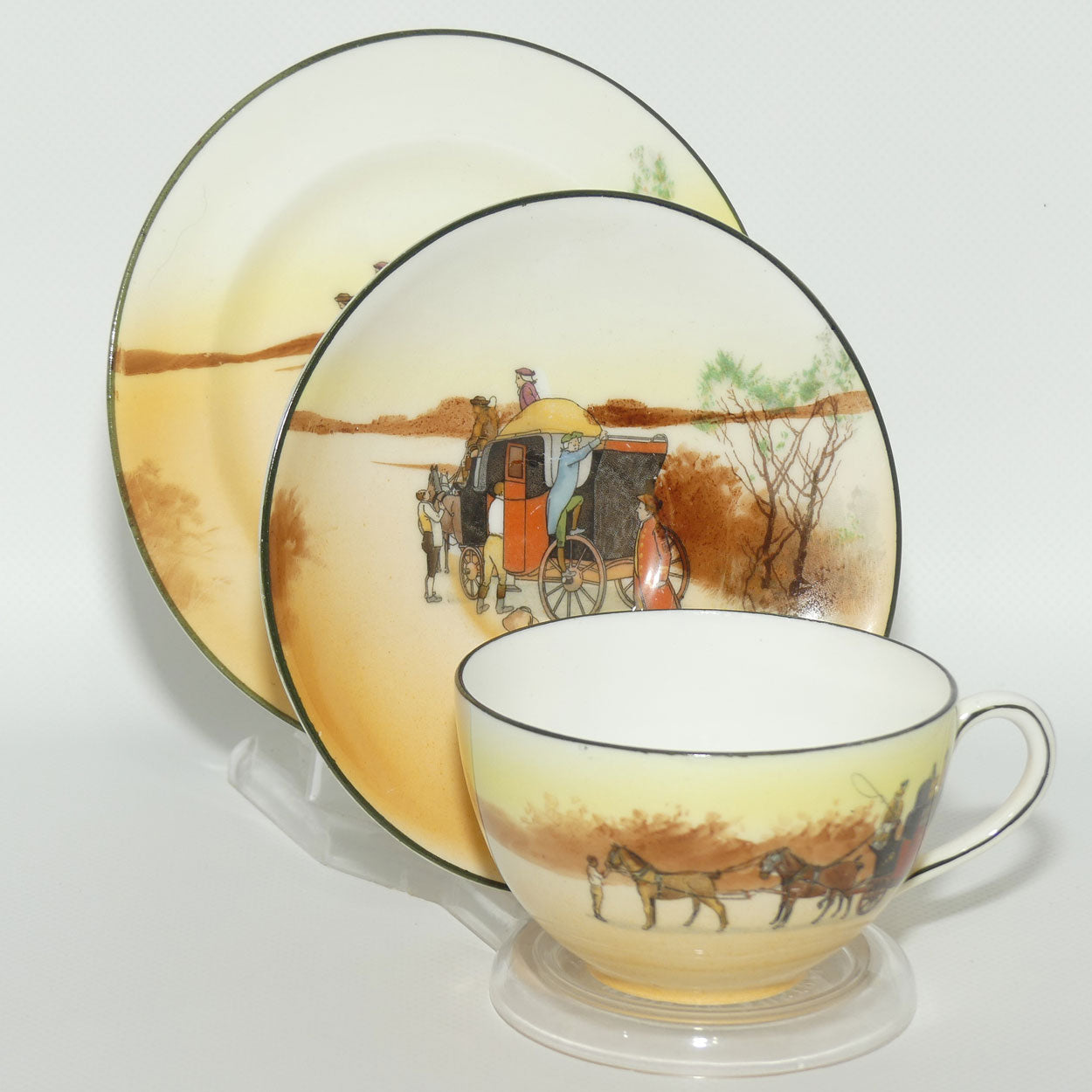 Royal Doulton Coaching Days Cecil shape trio E3804 | Round Plate; #7