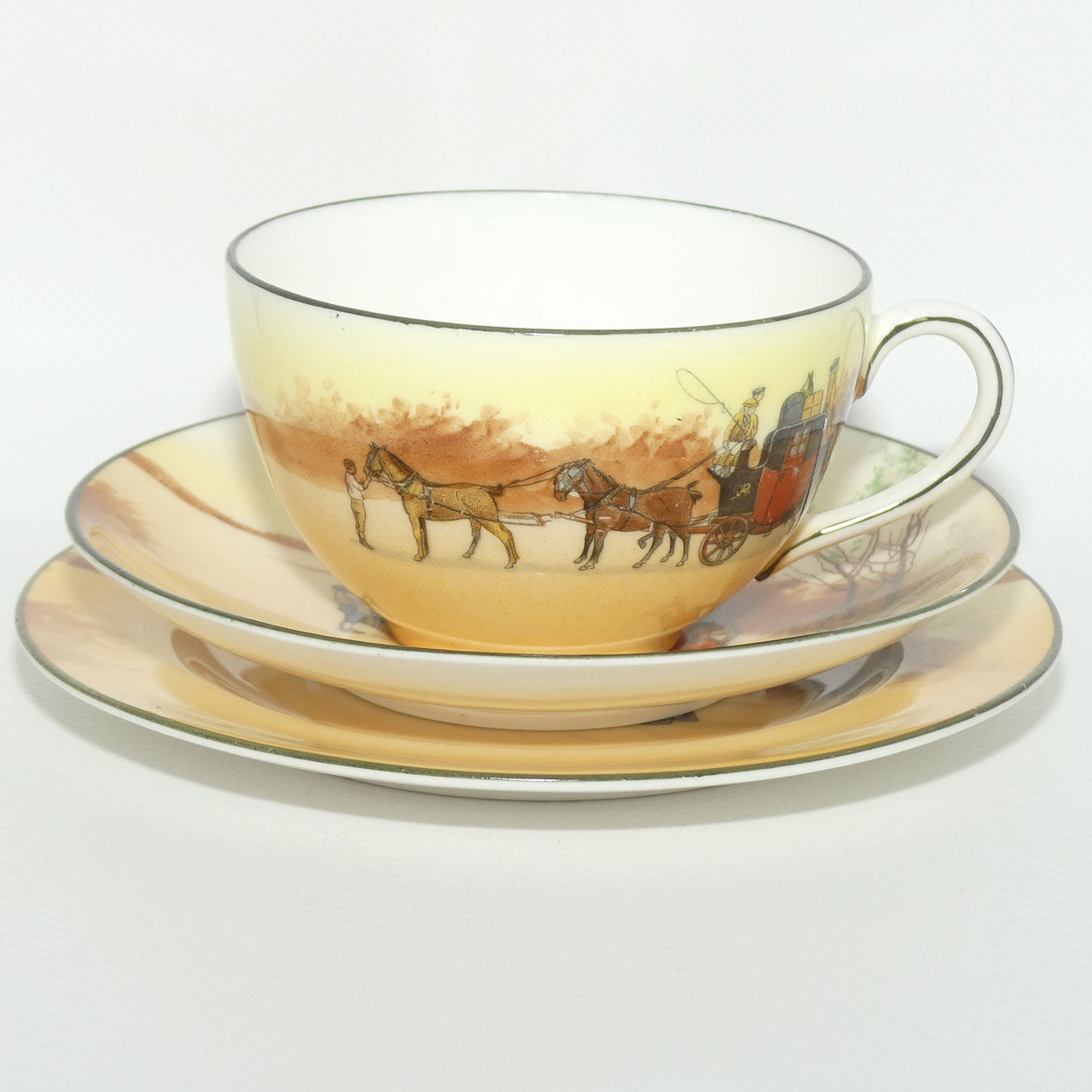 Royal Doulton Coaching Days Cecil shape trio E3804 | Round Plate; #7