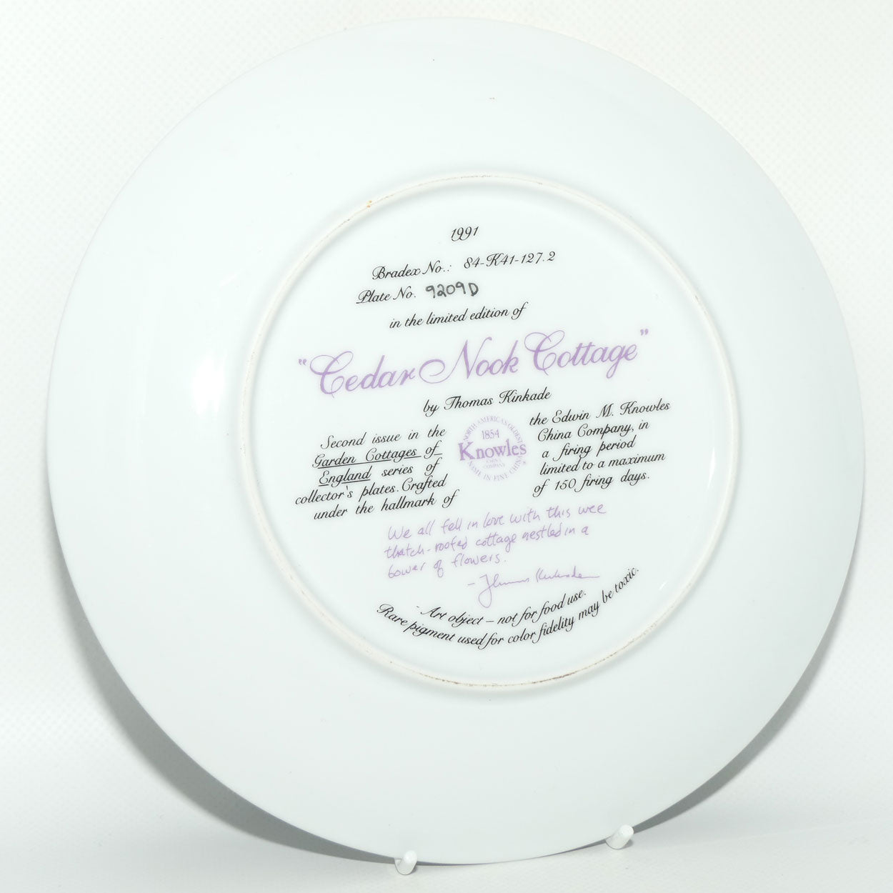 Bradex 84 K41 127.2 plate | Garden Cottages of England | Cedar Nook Cottage