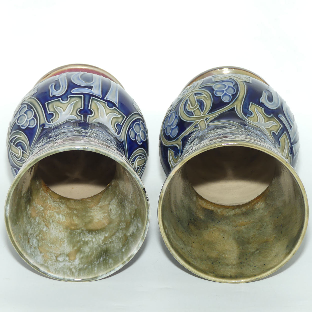 Royal Doulton stoneware pair of Art Nouveau Celtic design vases