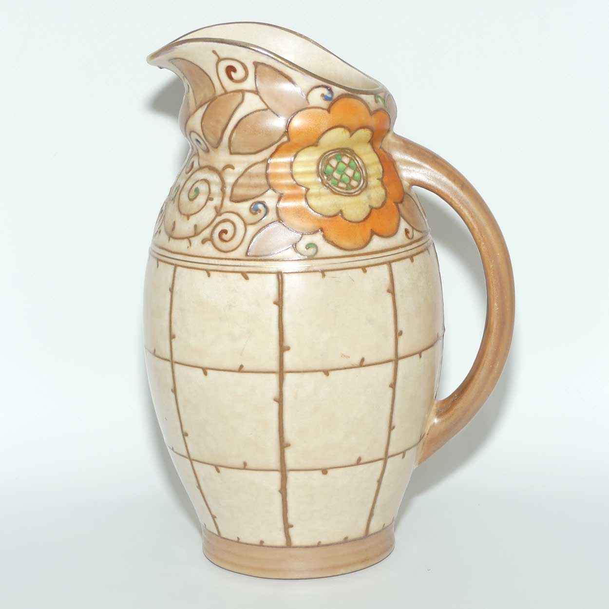 Bursley Ware Charlotte Rhead Trellis jug | Shape 324 | #1