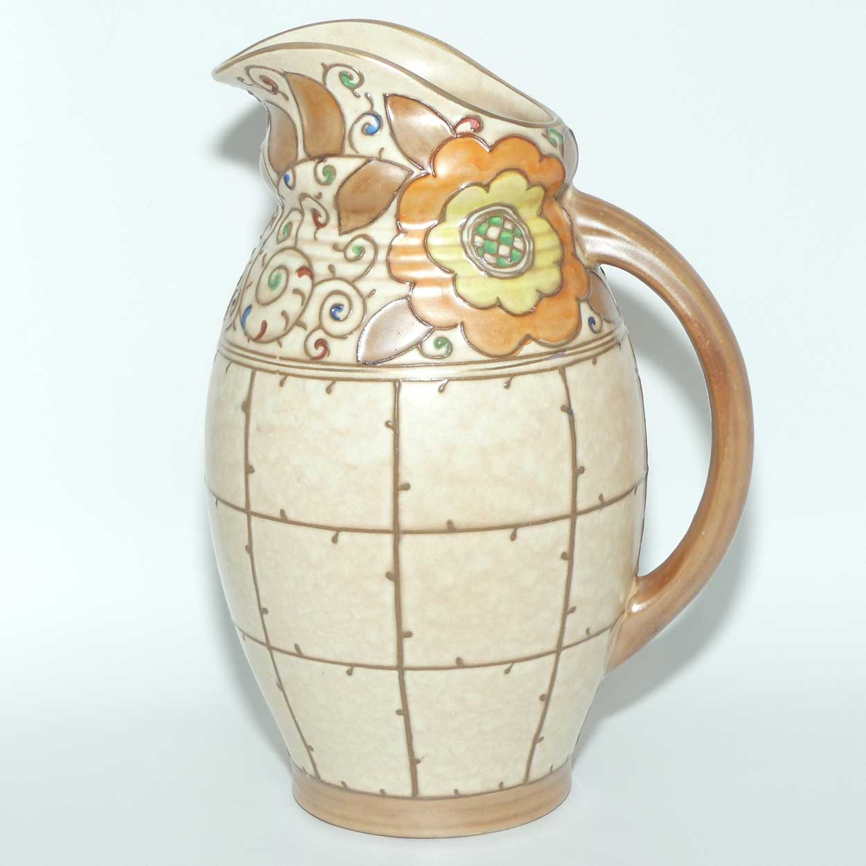 Bursley Ware Charlotte Rhead Trellis jug | Shape 324 | #2
