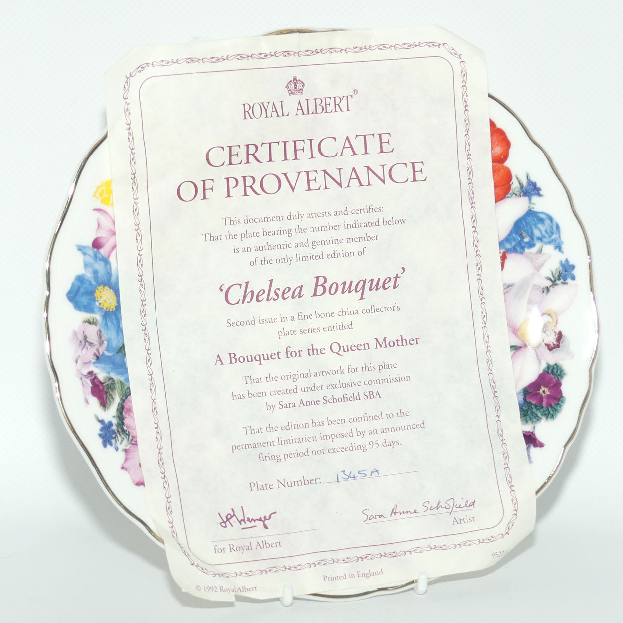 Royal Albert England | A Bouquet for the Queen Mother plate #2 | Chelsea Bouquet