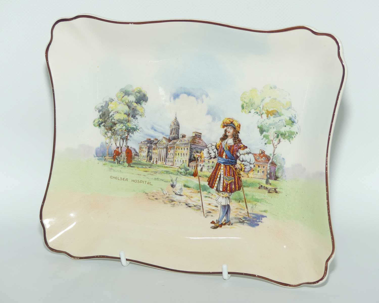 Royal Doulton Historic England rectangular tray D5940 | Shape 7979 | Charles II at Chelsea Hospital