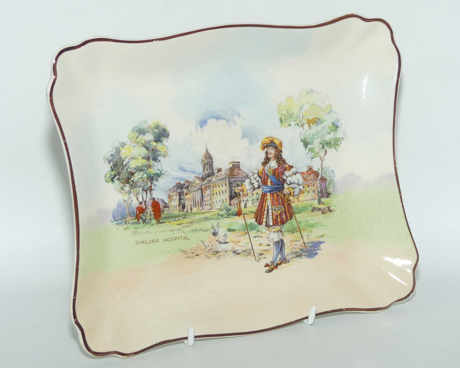 Royal Doulton Historic England rectangular tray D5940 | Shape 7979 | Charles II at Chelsea Hospital