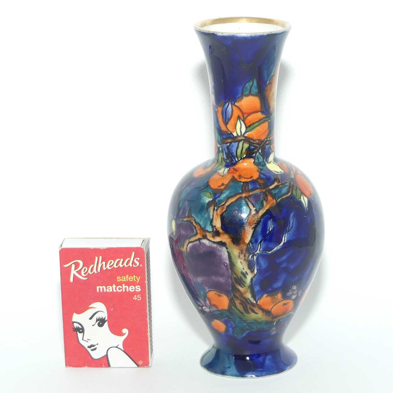 S Hancock and Sons Corona Ware Cherry Ripe pattern vase designed by Molly Hancock