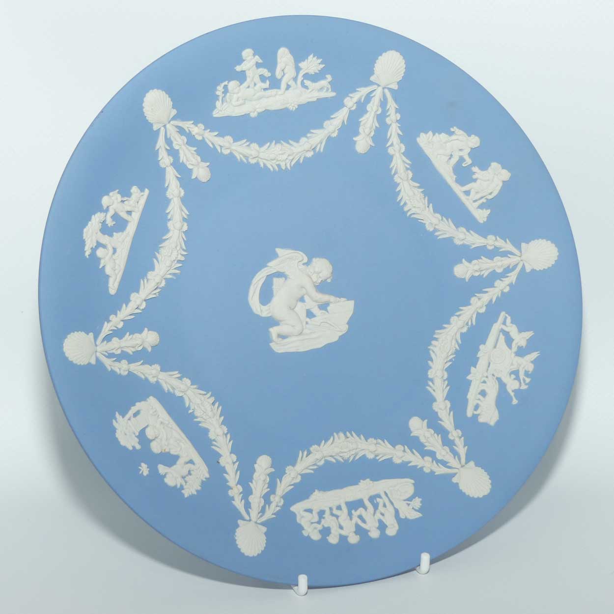 Wedgwood Jasper | White on Pale Blue | Cherub plate | 22.5cm diam