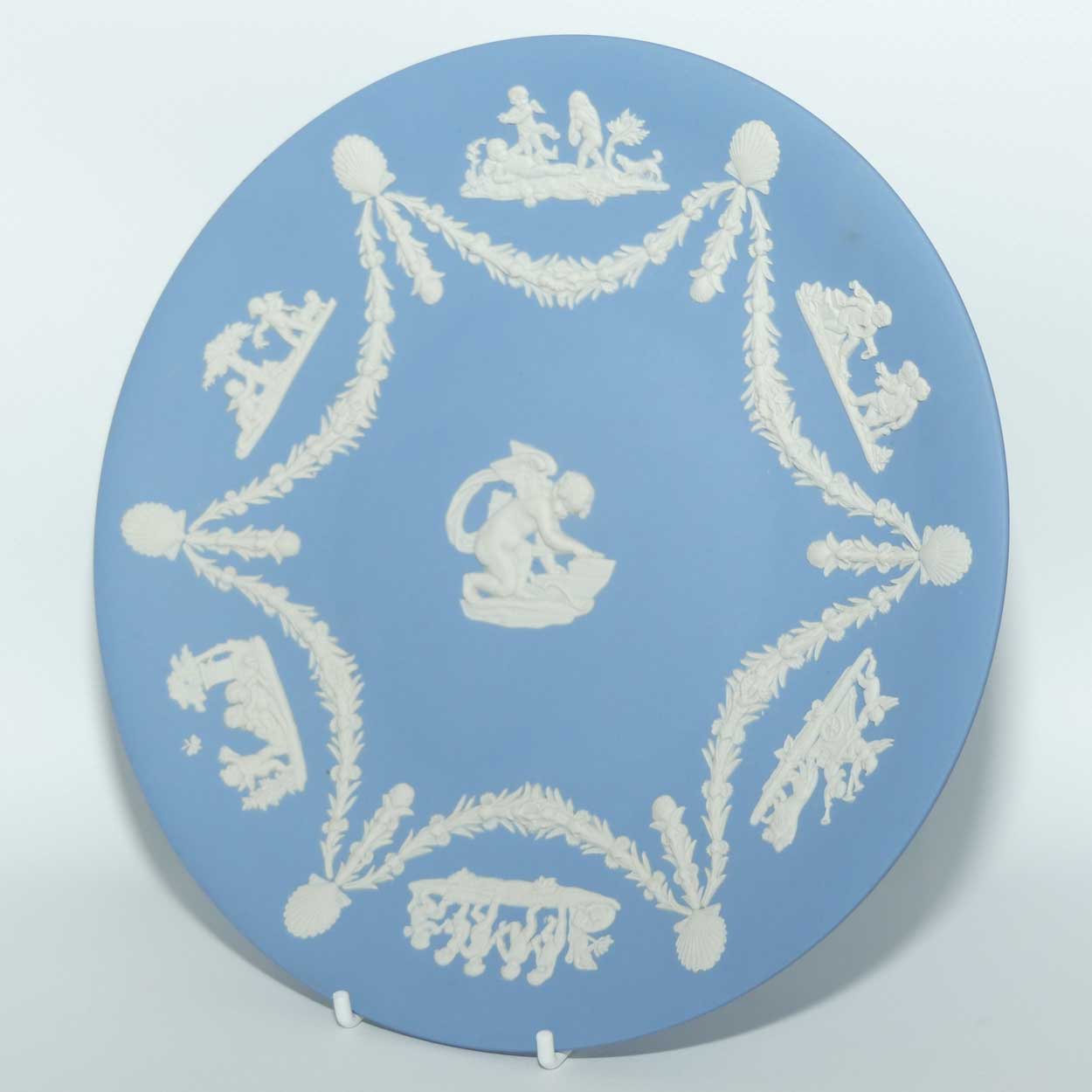 Wedgwood Jasper | White on Pale Blue | Cherub plate | 22.5cm diam
