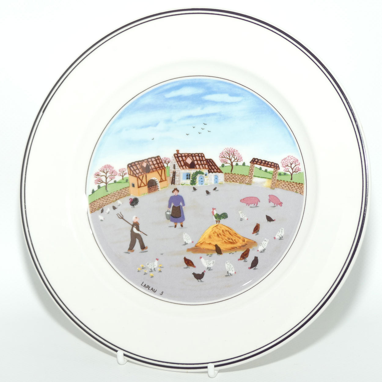 Villeroy and Boch Naif design | Chicken Farmer by Gerard Laplau | 20.5cms diam