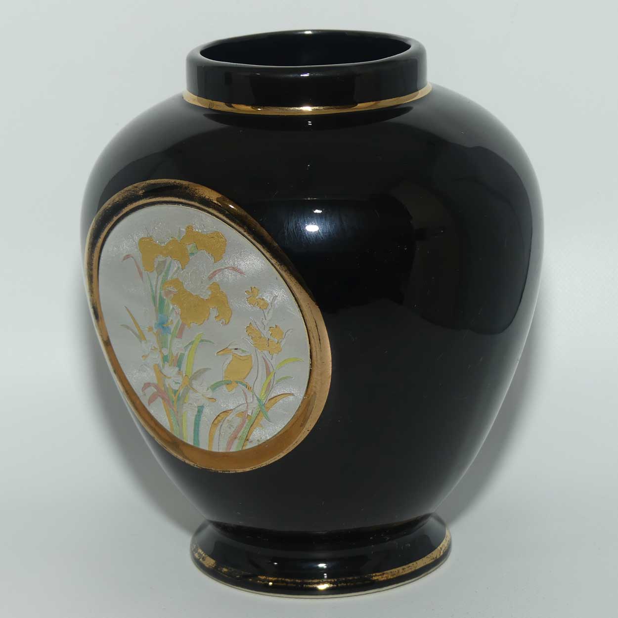 Chokin | Kingfisher among the Orchids vase