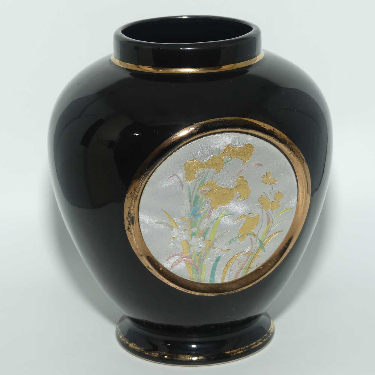 Chokin | Kingfisher among the Orchids vase