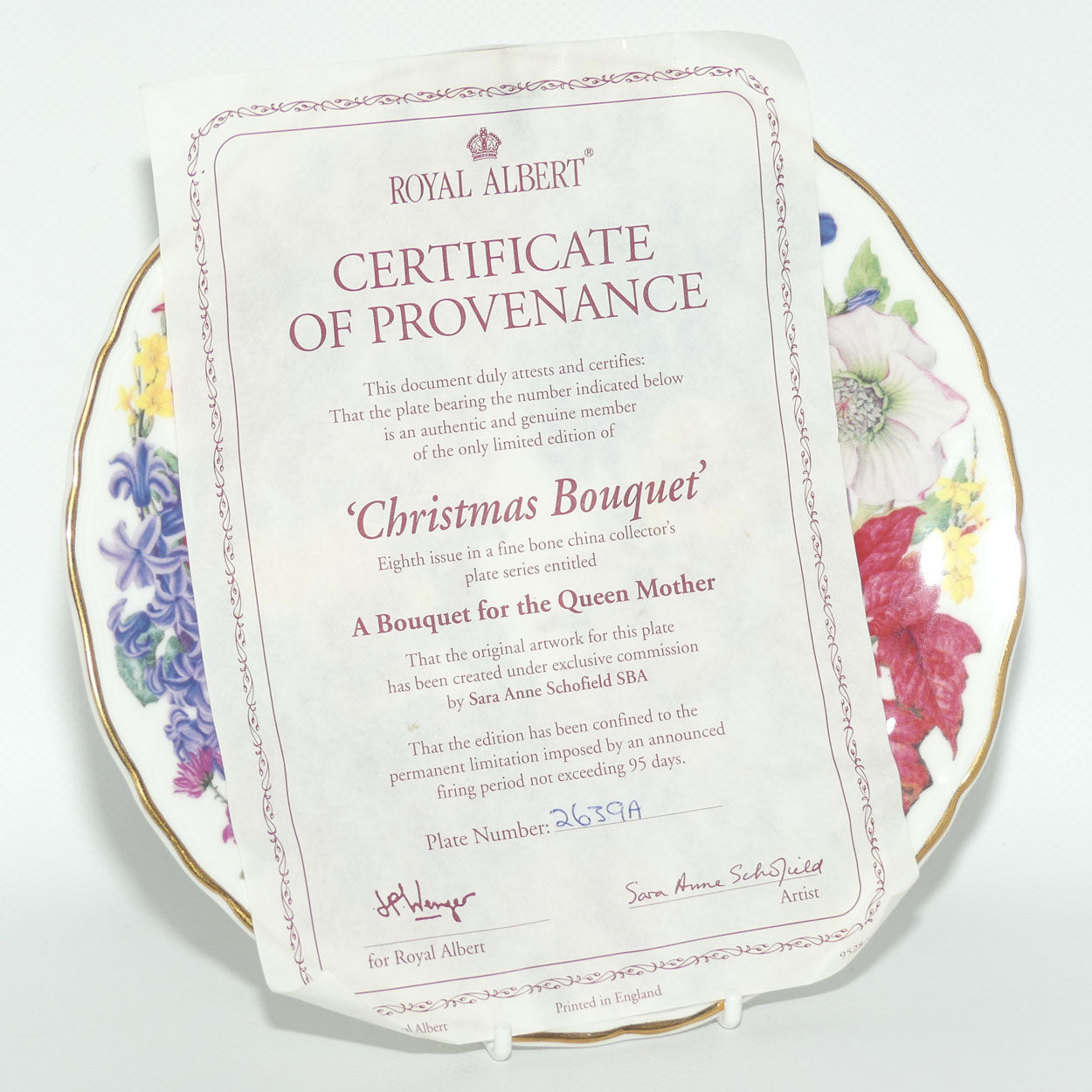 Royal Albert England | A Bouquet for the Queen Mother plate #8 | Christmas Bouquet