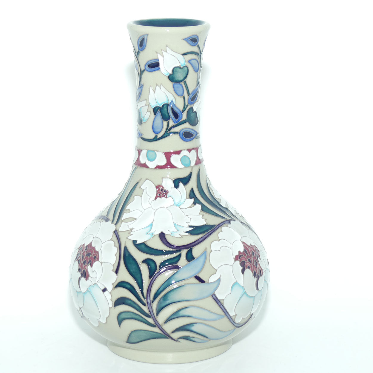 Moorcroft Chrysanthemum Sage 374/9 vase (Ltd Ed)