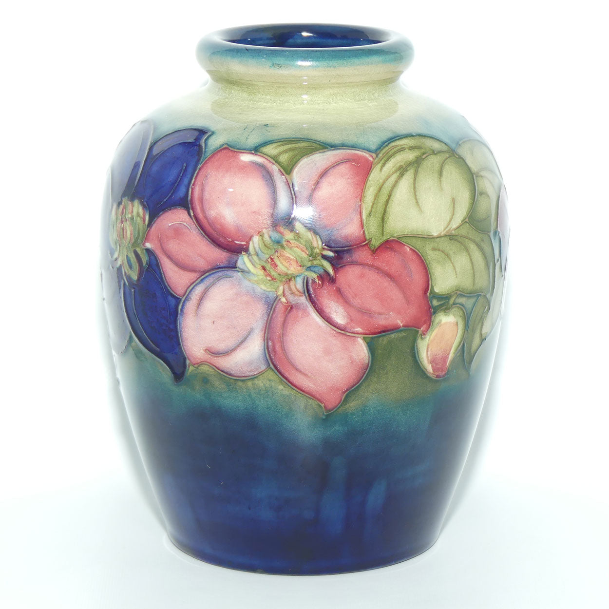 Walter Moorcroft Clematis | Blue Green vase | #2